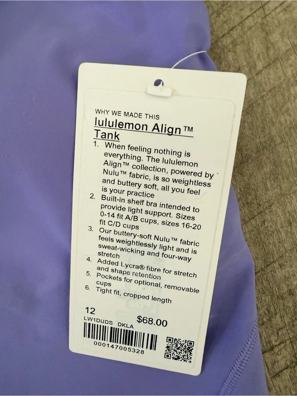 lululemon athletica Align Tank - size 12